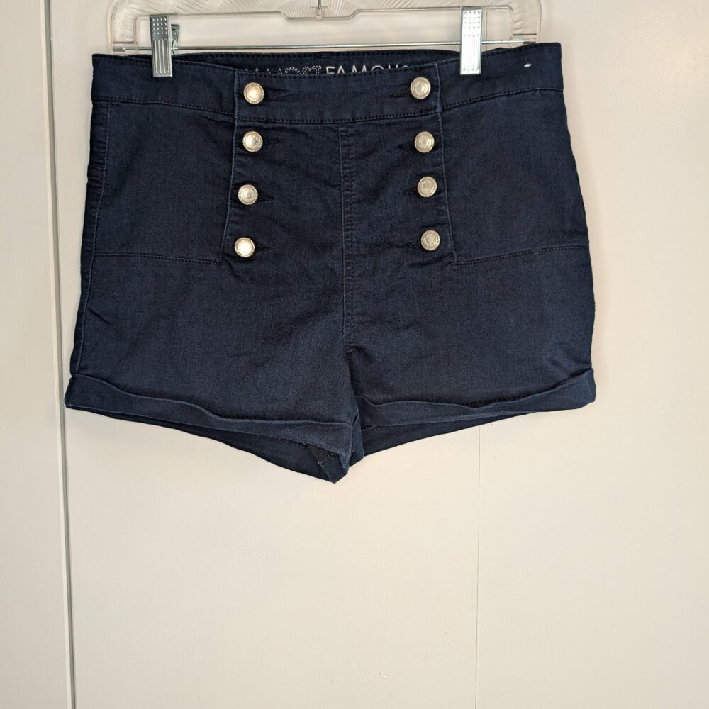 Almost Famous high waisted dark blue denim shorts size 11